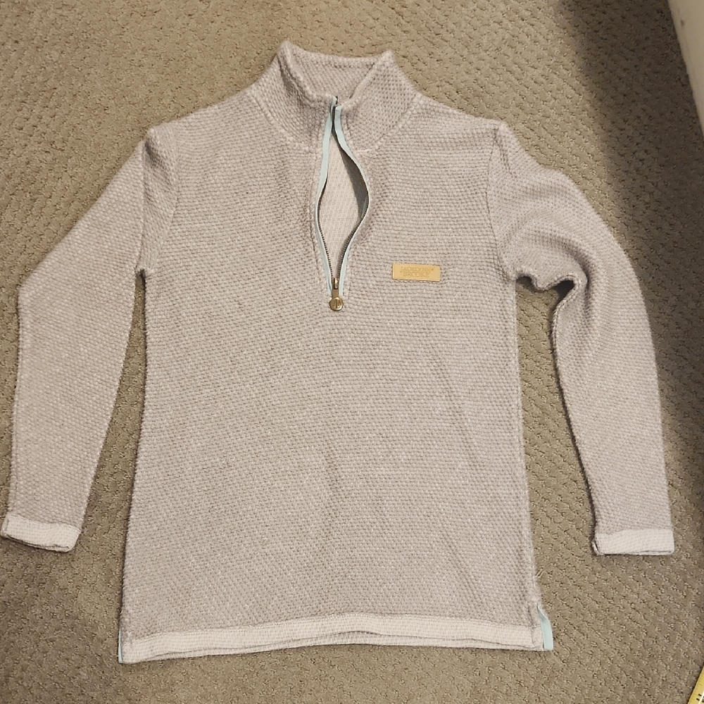 Jadelynn Brooke textured 1/4 Zip Pullover -JLB Boyfriend Pullover (Cool Grey) XS